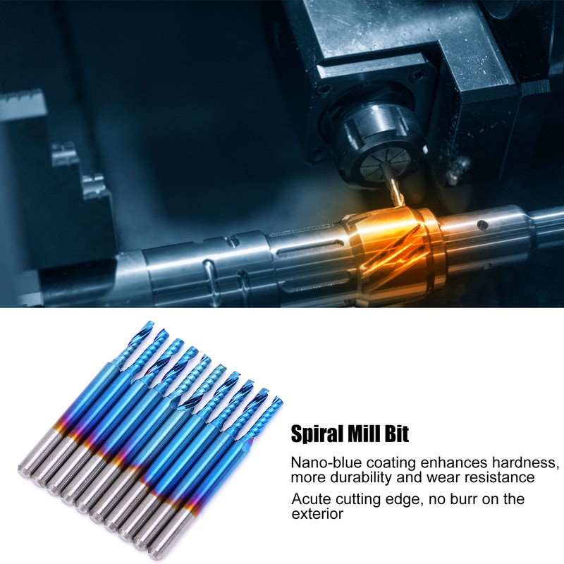 Spiral Mill Bit CNC Router Kit Carbide Tungsten Steel End