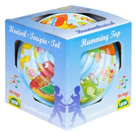 Lena 52266 Small Ducks Diameter 16 cm, Metal Swing Spinner Made of Sheet Metal, Classic Pump Gyro, Tin Spinning Top with Motif, Spinning Top with Stand, for Children from 18 Months