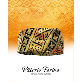 Vittorio Farina Kente Kufi Hat for Men and Women – African Kufi Hat for Cultural Attire, Outfit & Costume (Kente #4)