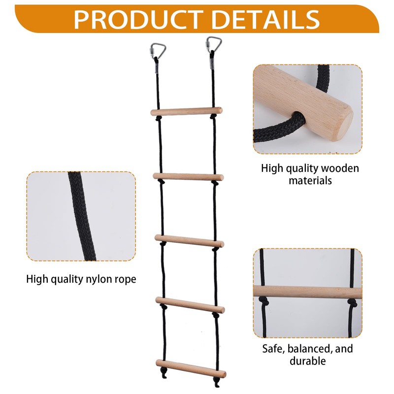 ChengFu Swing Rope Ladder, Kids Climbing Rope Ladder, Hanging Rope