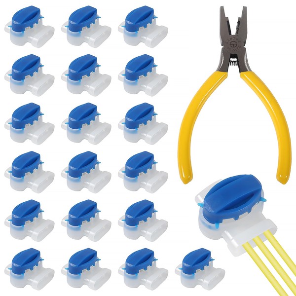 MELIFE 20pcs Electrical IDC 314-BOX Wire Connectors with Crimping Pliers,