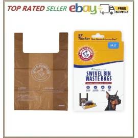 Arm & Hammer Heavy Duty Pet Waste Bags 20 Count Refill Bags for Swivel Bin & Rak
