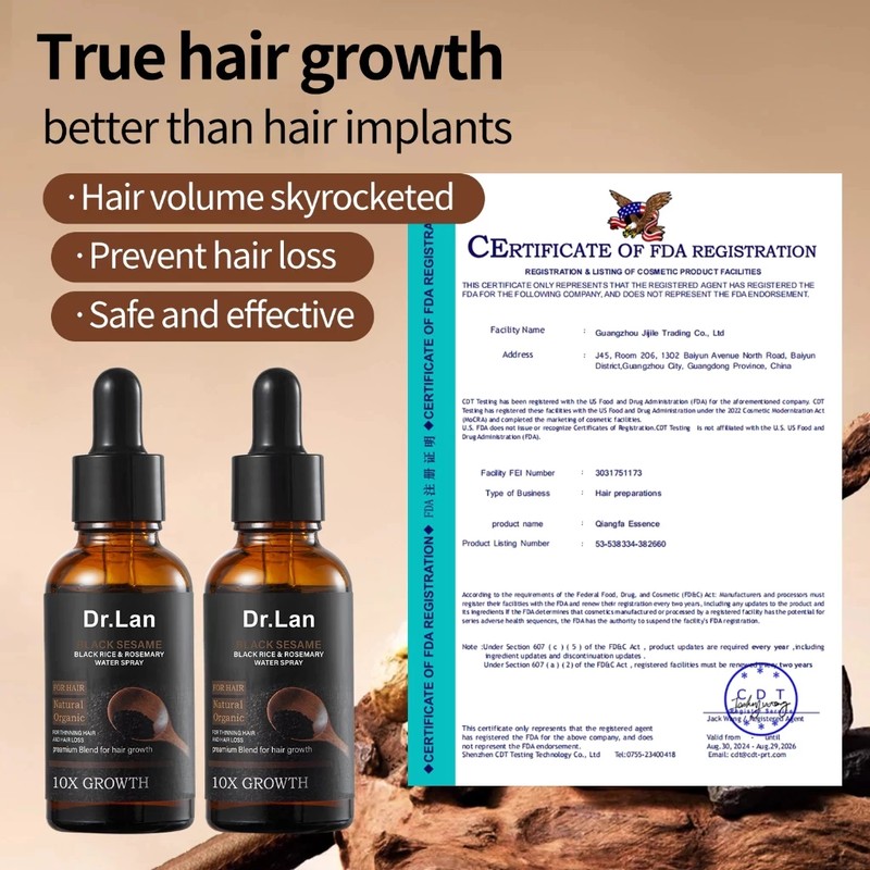 Ready Stock Dr.Lan Black Sesame Hair Growth Serum 30ml Natural