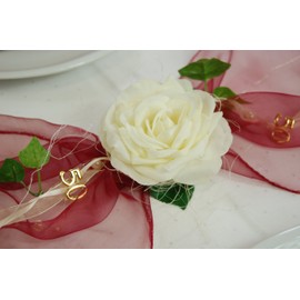'Fibula [Style] Complete Set "Gold Fifty Small Table Decoration for Golden Wedding 50th Birthday/Anniversary Bordeaux Cream for approx. 8-10 People