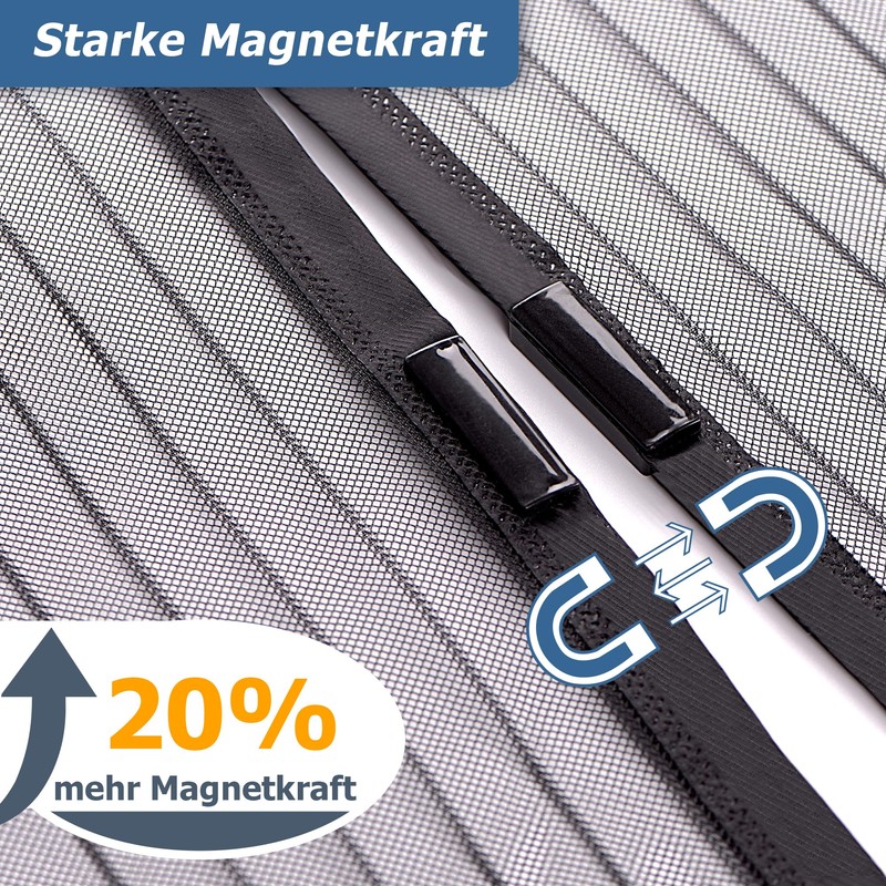 Jarolift Fly Screen Magnetic Curtain for Doors, Various Sizes And