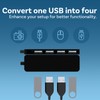 MMOBIEL 4-Port USB 2.0 Ultra Slim Data Hub Adapter Black