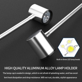 Led C Clamp Work Light IP65 Water Proof Flexible Gooseneck lamp 900 Lumens 120 Volt for Machine Lathe Milling Drill Press Industrial Lighting