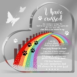 Pet Memorial Gifts, Sympathy Gifts for Loss of Dog Cat, Pet Sympathy Gifts, Pet Memorial Acrylic Rainbow Bridge Decorations, Condolences Gifts for Pet Loss Remembrance, Bereavement Gifts for Loss Pet