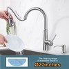 WOWOW Kitchen Faucet with Sprayer,Brushed Nickel Single Handle High Arc