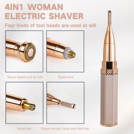 OYUEGE 4 in 1 Facial Electric Shaver for Women, Full Body Epilator Rechargeable Eyebrow Nose Bikini Hair Trimmer,Facial Shaver