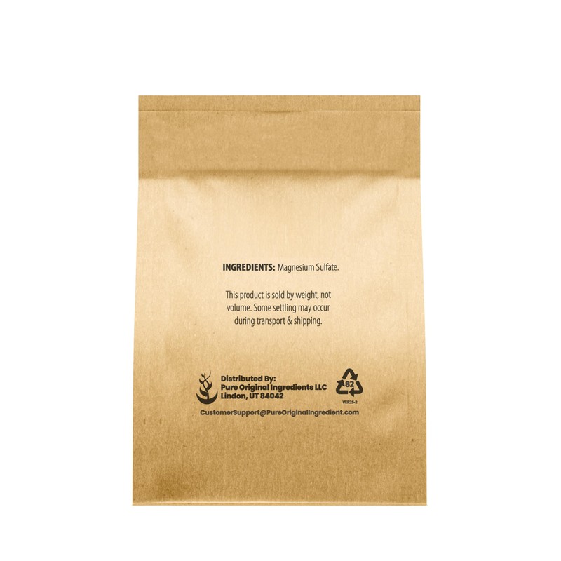 Pure Original Ingredients Epsom Salt Pure Magnesium Sulfate, Food Grade,