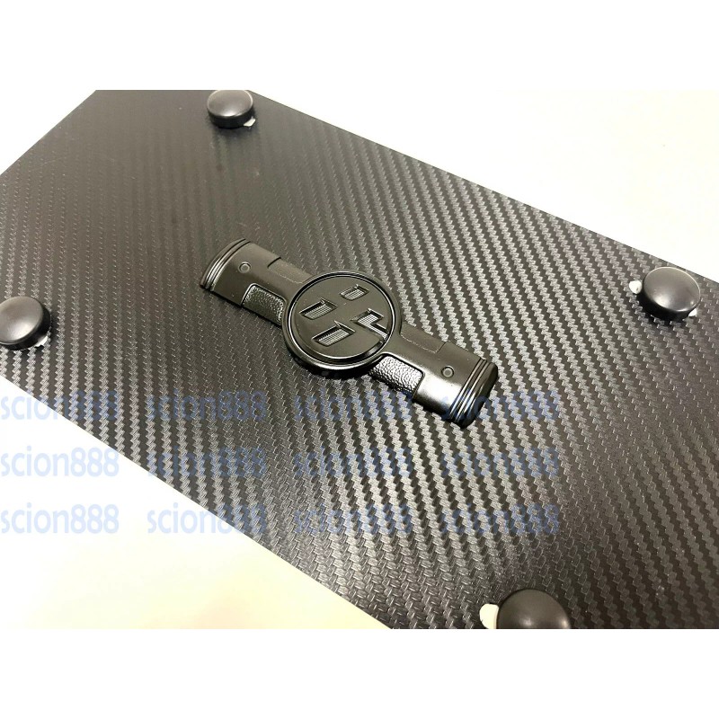 License Plate Frame 1pc 3D Black 86 Emblem Badge Carbon
