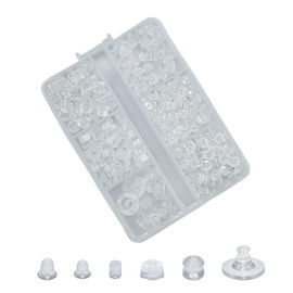 Mevodeata 6 Styles 350 Pcs Soft Clear Earring Backs for Studs,Silicone Earring Backs,Hypoallergenic Safety Earrings Backs Replacement