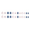 Press on Nails Medium, Artificial Acrylic Fake Nails with Blue