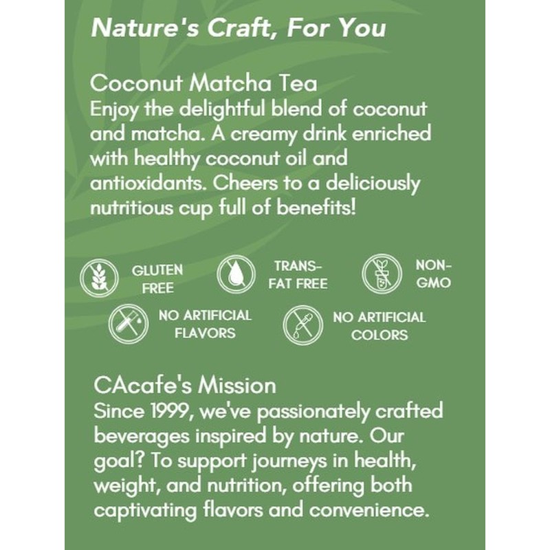 CACafe Coconut Matcha - Creamy & Sweet Japanese Health Drink