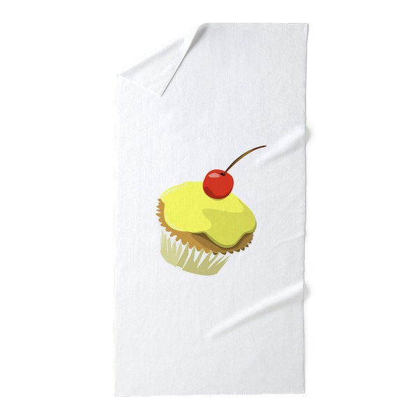 CafePress Lemon Cupcake 30"x60" Absorbent, Soft Beach Towel