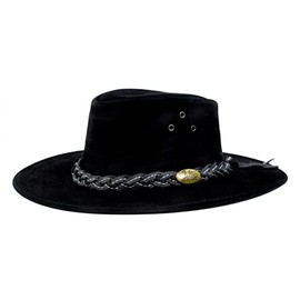 Jacaru Australia 1007 Wallaroo Suede Cowboy Hat, Black, X-Large