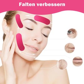 EUDUQ Face Lifting Tape, Pack of 4 Face Tape Against Wrinkles Patch, Myofascial Face Tightening Band, Anti Wrinkle Facial for Tightening Women's Facial Skin (2.5 x 500 cm)