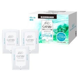 GATSBY Facial Paper, Moisturizing, Men's Face Wash Sheet Set, 42 Sheets x 3 Pieces