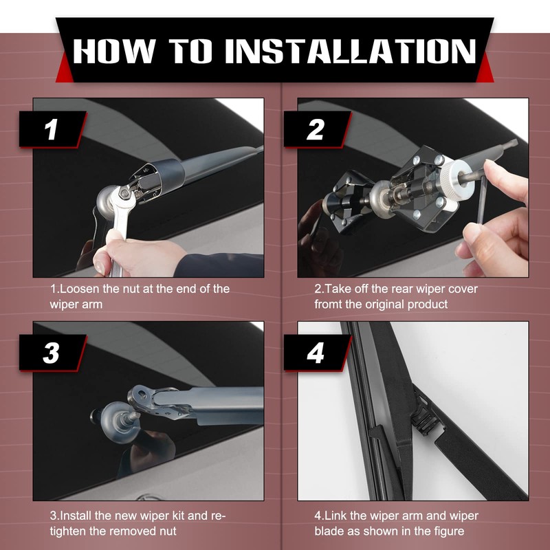 OTUAYAUTO Rear Wiper Back Arm Blade Set - Replacement for