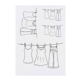 4 x 'Clothesline' Temporary Tattoos - Water Resistant, Skin-Safe, Non-Toxic Transfers, Mixed Sizes (TO00082110)