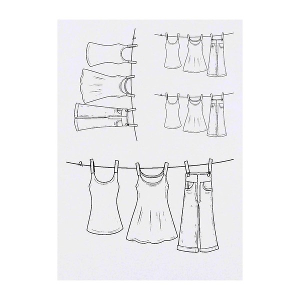 4 x 'Clothesline' Temporary Tattoos - Water Resistant, Skin-Safe, Non-Toxic