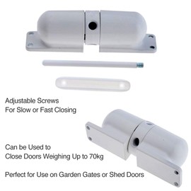 HoneSecur Safety Spring Door Closers, Adjustable Closing Door Hinge, Automatic Stopper Fire Rated, to Convert Hinged Doors to Self Closing Doors - White