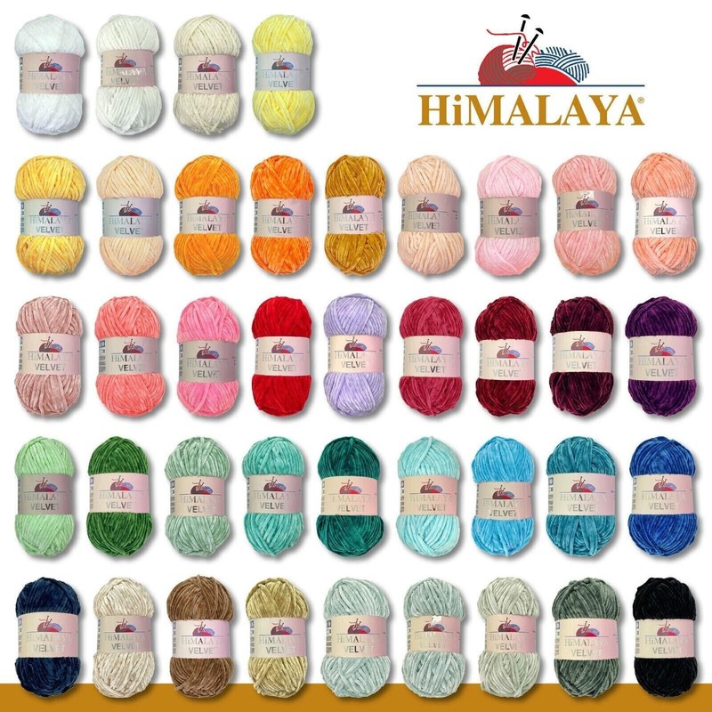 Himalaya Velvet Chenille Yarn, 1 Ball, 100 g, 120 m,