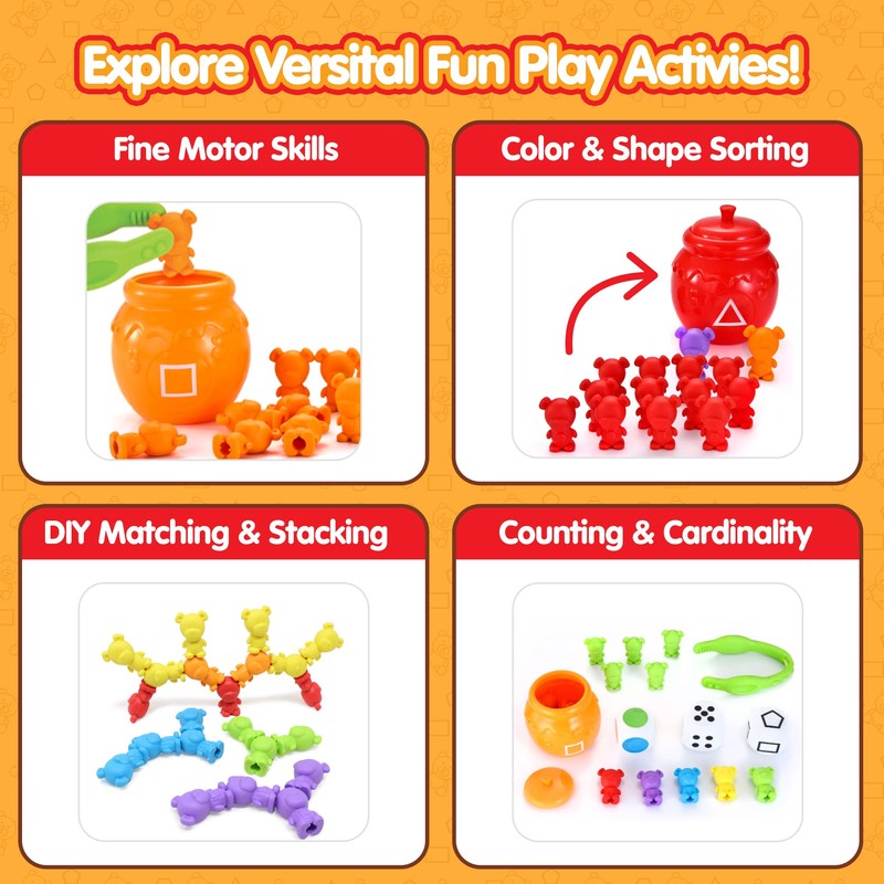 Joyin Play-Act Counting Sorting Bears Toy Set with Matching Sorting