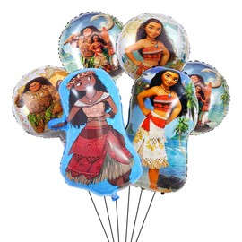 6pc Birthday Party Balloons For Moana Party Decorate Supplies For Moana