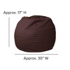 Flash Furniture Small Solid Brown Bean Bag Chair for Kids