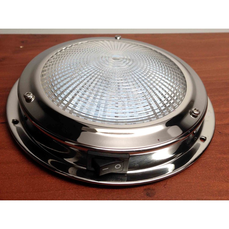 Marine Boat 4" Lens Accent Dome Light Stainless Steel with