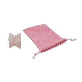 Natural Six Pointed Star Shaped Stone Merkaba Sacred Protection Meditation Energy Generator Healing Chakra 2.5cm (Rose Quartz)