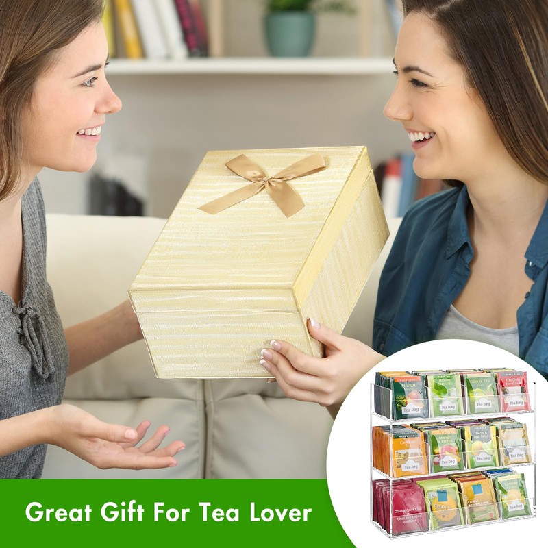 BEYGORM Acrylic Tea Bag Organizer for 216 Tea Packets, No