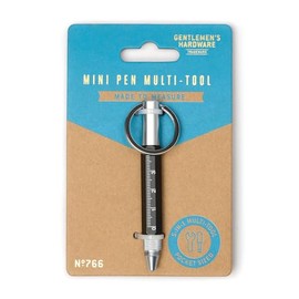 Gentlemen's Hardware 5-in-1 Multi-Tool Mini Ballpoint Pen Pocket Tool with Key Ring, Made to Measure