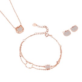 Women's Jewelry Set, Necklace, Bracelet, Earrings, 925 Silver