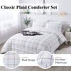Andency White Grid Comforter Set Queen(90x90Inch), 3 Pieces (1 Plaid