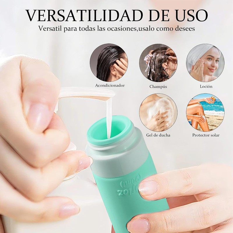 KIKIGOAL Juego de 19 Botellas de Viaje de Silicona, Contenedor