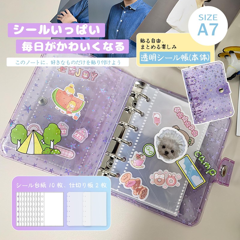 Sticker Book, a7 Girls, Sticker Notebook, Mount, Transparent Binder, Refill,