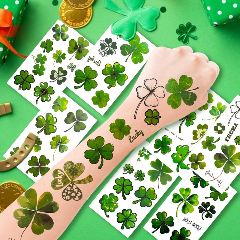80Pcs St Patricks Day Tattoos,St Patricks Day Temporary Tattoos,St Patricks