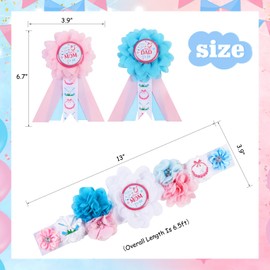 Cheerupp Putters Or Pearls Gender Reveal Maternity Sash Kit, Blue Or Pink Golf Baby Shower Belly Belt and Mom To Be Dad To Be Corsage Pins, New Parent Pregnancy Announcement Photo Props Party Supplies