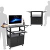 IDEALHOUSE Rolling/Mobile AV Cart with Locking Cabinet, Laptop Stand, and