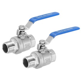 PATIKIL 3/4 Inch NPT Full Port Ball Valve, 2Pcs Male x Female Threaded Stainless Steel 304 Ball Shutoff Valve Connector for Water Oil Gas WOG1000