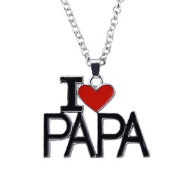 Papa Birthday Gifts from Grandson Granddaughter Daughter I Love My Papa Necklace for Dad Grandpa Papa Fathers Day Bday Gifts for Men Granddad Grandfather Retirement Gift for Papa Charm Necklace