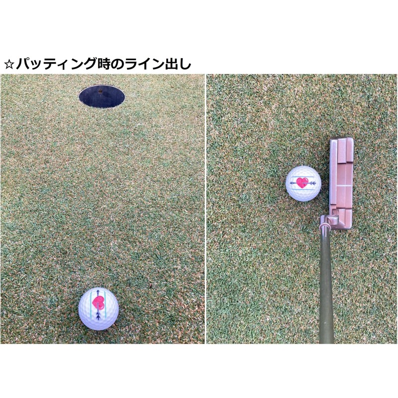 【ハピラキ_ゴルフライン】 ブリヂストン TOUR B X XS 2024年 モデル ３本ライン入り (XS_白１ダース_ハート)