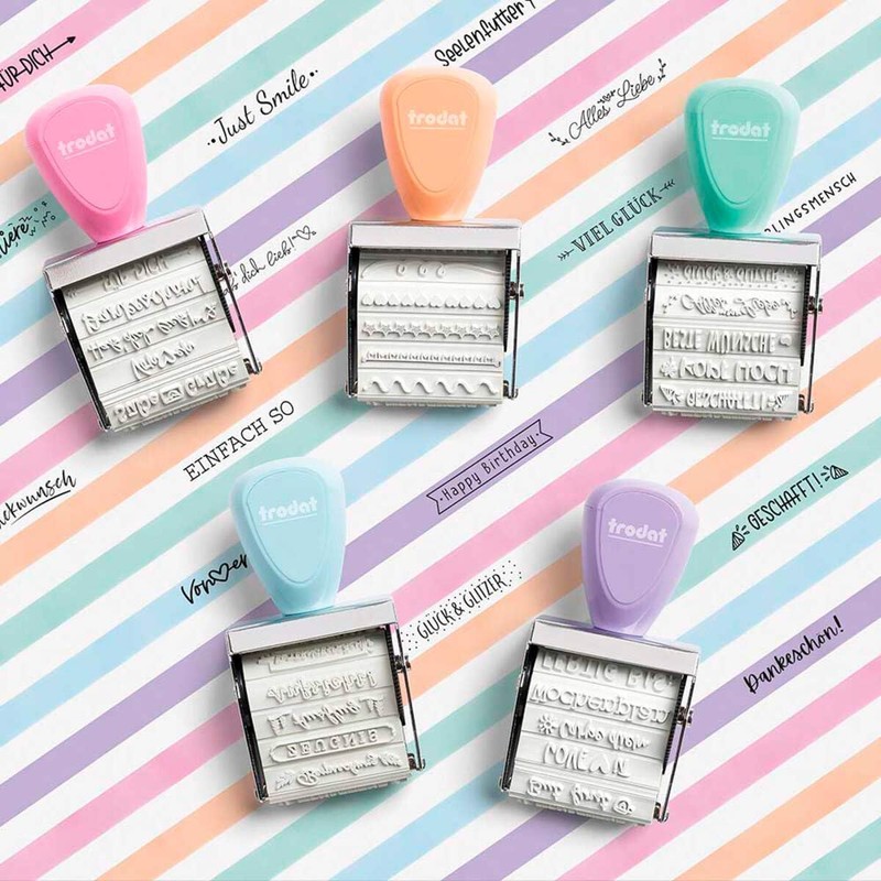 Trodat 1129 Creative Mini Stamp Pink, Nice Messages, for Creative