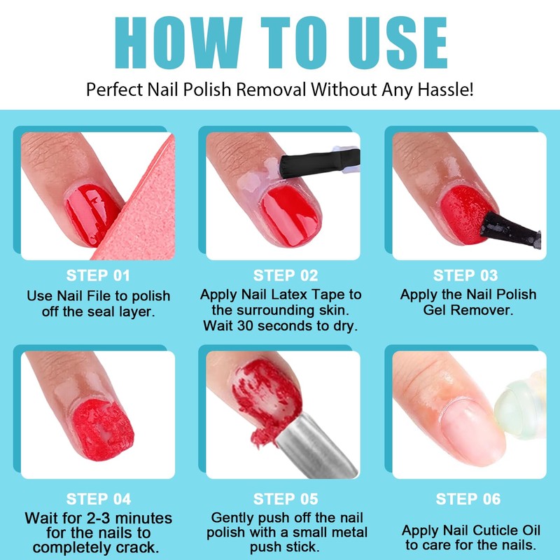 Quick Gel Nail Polish Remover, Easy Remove Gel Polish in