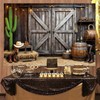 4signalballs Western Cowboy Backdrop Banner 7x5ft Wild West Rustic Barn