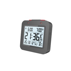 Technoline WT325 Radio-Controlled Alarm Clock with Indoor and Outdoor Temperature Display, 2 Alarm Alarms