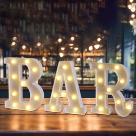 Led Light Up Letters, LED BAR Signs, Battery Powered Bar Lights, Lettered Lights for Home, Bar Decor